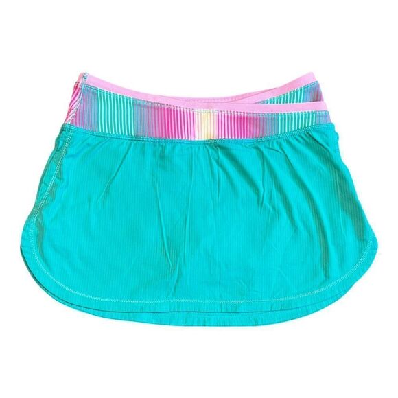 Ivivva by Lululemon Green Pink Casual Athletic Tennis Skort Size 12 - Picture 1 of 6